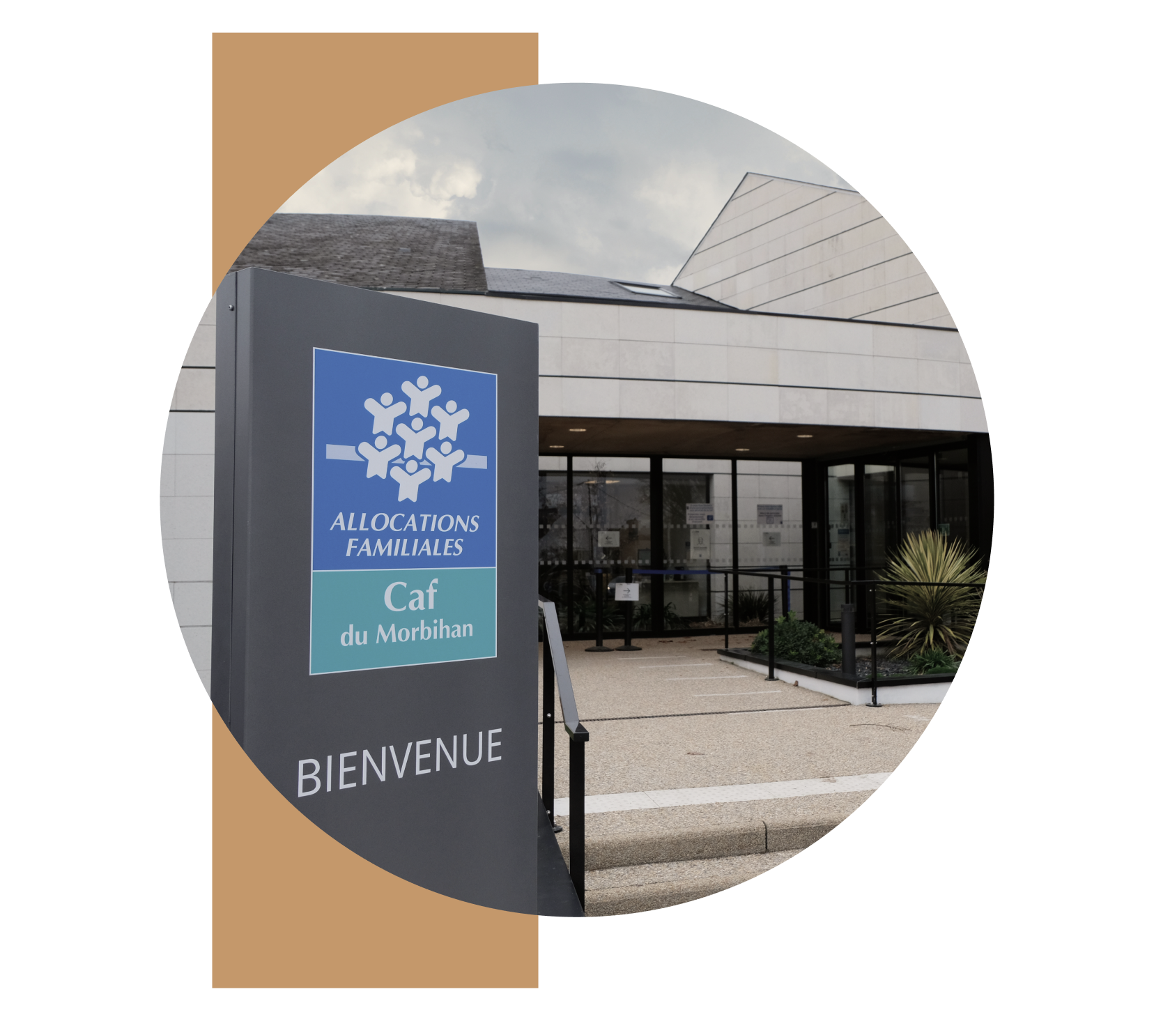 L'avant du bâtiment de la Caf