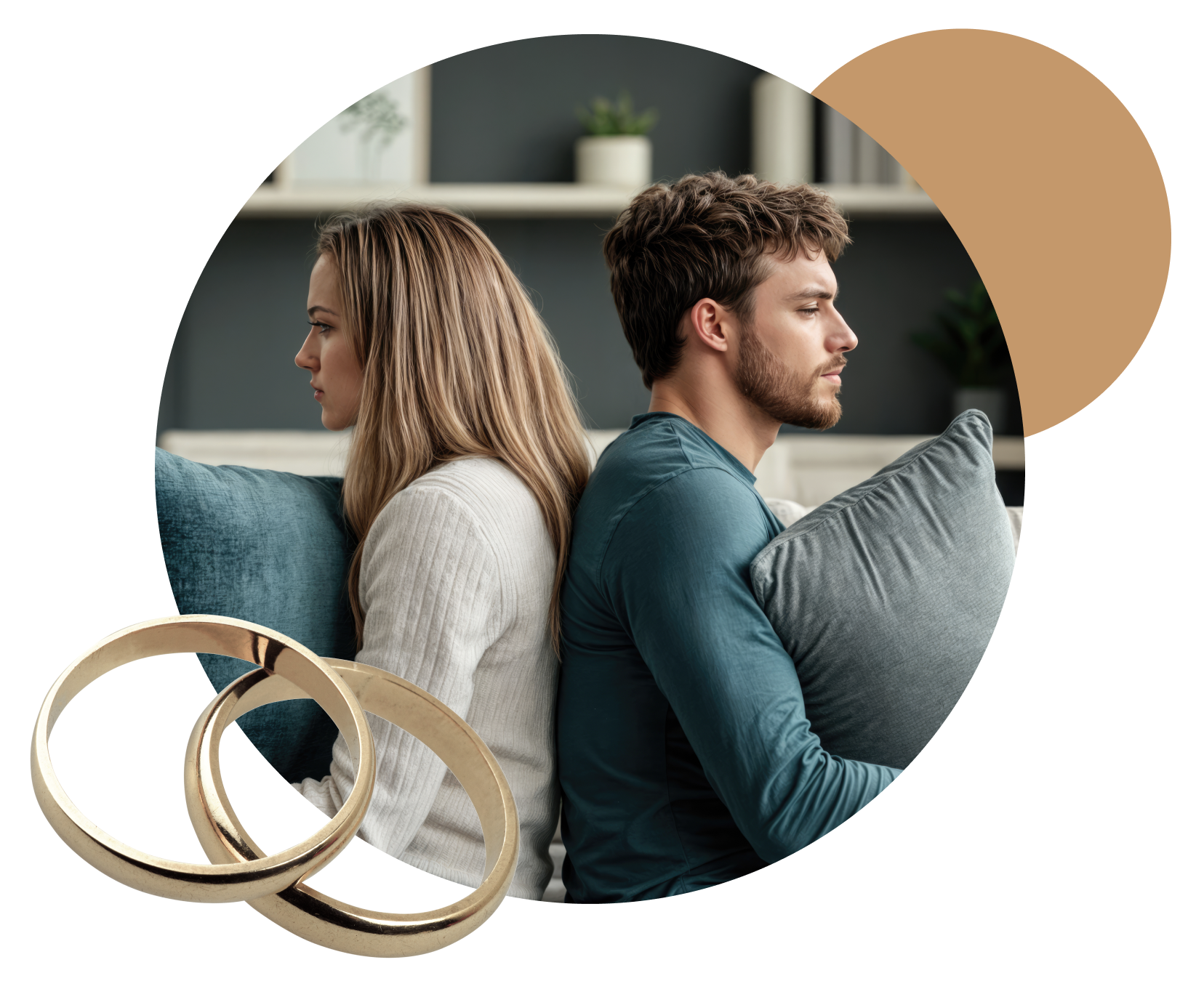 Un couple dos à dos faisant la tête